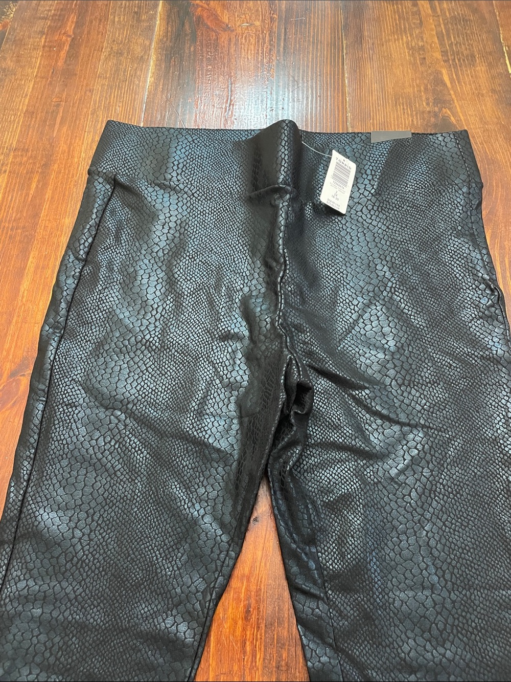 torrid Black Faux Snakeskin Ankle Leggings